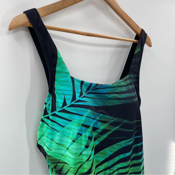 Swimsuits for All Tropical Palm Leaves Black Swimsuit Size 16 - Picture 4 of 13